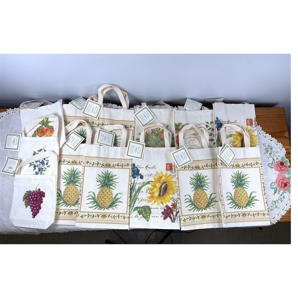 Alice's Cottage Canvas Gourmet Gift Caddy Bags Set of 10